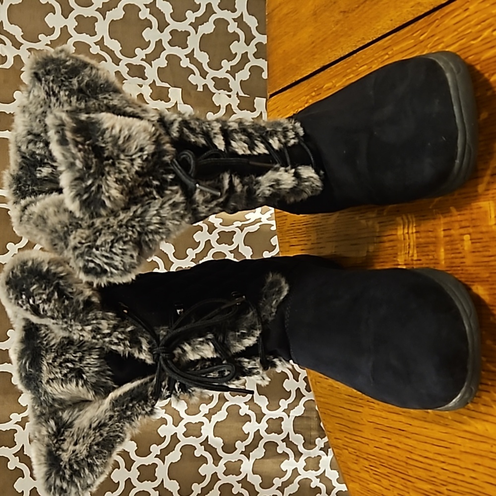 Womens Suede/Fur Boots